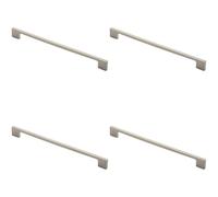 Loops 4x Slim D Shape Pull Handle 290 x 9mm 256mm Fixing Centres Satin Nickel in Metallics Loops Metallics