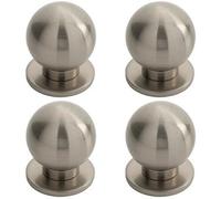 Loops 4X Small Solid Ball Cupboard Door Knob 30mm Dia Satin Nickel Cabinet Handle