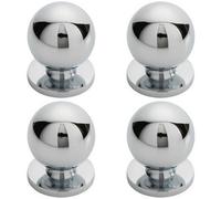 Loops 4X Solid Ball Cupboard Door Knob 25mm Diameter Polished Chrome Cabinet Handle
