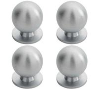 Loops 4X Solid Ball Cupboard Door Knob 25mm Diameter Satin Chrome Cabinet Handle