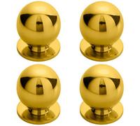 Loops 4X Solid Ball Cupboard Door Knob 30mm Diameter Polished Brass Cabinet Handle