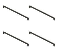 Loops 4X Square Block Handle Pull Handle 330 X 10mm 320mm Fixing Centres Matt Black
