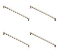 Loops 4X Square Block Handle Pull Handle 330 X 10mm 320mm Fixing Centres Satin Nickel