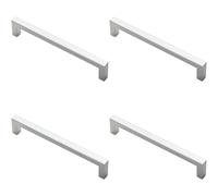 Loops 4x Square Block Pull Handle 170 x 10mm 160mm Fixing Centres Polished Chrome Loops Multicolor
