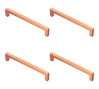 Loops 4X Square Block Pull Handle 170 X 10mm 160mm Fixing Centres Satin Copper
