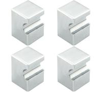 Loops 4X Square Cupboard Door Knob 18 X 18mm 25mm Projection Polished Chrome