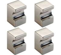 Loops 4X Square Cupboard Door Knob 18 X 18mm 25mm Projection Satin Nickel