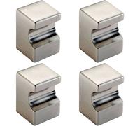 Loops 4x Square Cupboard Door Knob 18 x 18mm 25mm Projection Satin Nickel in Metallics Loops Metallics