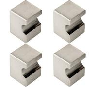 Loops 4X Square Cupboard Door Knob 22 X 22mm 30mm Projection Satin Nickel