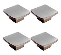 Loops 4X Square Curved Cupboard Door Knob 45 X 45mm Satin Nickel Cabinet Handle