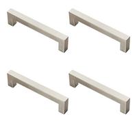 Loops 4X Square Linear Block Pull Handle 142 X 14mm 128mm Fixing Centres Satin Steel