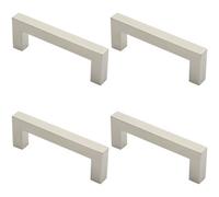 Loops 4X Square Mitred Door Pull Handle 169 X 19mm 150mm Fixing Centres Satin Steel