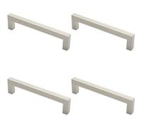 Loops 4X Square Mitred Door Pull Handle 244 X 19mm 225mm Fixing Centres Satin Steel