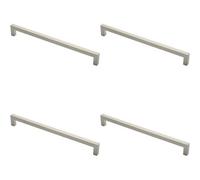 Loops 4X Square Mitred Door Pull Handle 469 X 19mm 450mm Fixing Centres Satin Steel