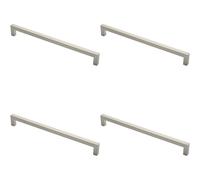 Loops 4x Square Mitred Door Pull Handle 469 x 19mm 450mm Fixing Centres Satin Steel in Metallics Loops Metallics