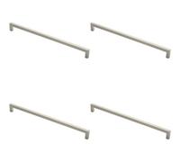 Loops 4X Square Mitred Door Pull Handle 619 X 19mm 600mm Fixing Centres Satin Steel