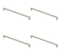 Loops 4x Square Mitred Door Pull Handle 619 x 19mm 600mm Fixing Centres Satin Steel in Metallics Loops Metallics