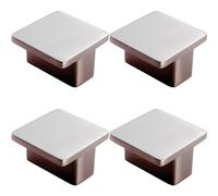Loops 4X Square T Shape Cupboard Door Knob 38 X 38mm Satin Nickel Cabinet Handle