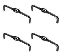 Loops 4X Steel Cage D Type Cabinet Pull Handle 128mm Fixing Centres Antique Steel