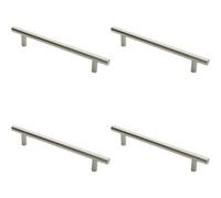 Loops 4X Straight T Bar Door Pull Handle 400 X 19mm 300mm Fixing Centres Satin Steel