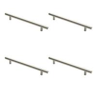 Loops 4X Straight T Bar Pull Handle 600 X 30mm 450mm Fixing Centres Satin Steel