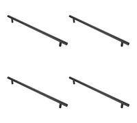 Loops 4X T Bar Cupboard Pull Handle 348 X 12mm 288mm Fixing Centres Matt Black