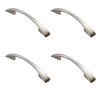 Loops 4X Tapered Pull Handle 138 X 16mm 96mm Fixing Centres Satin Nickel Curved Bow
