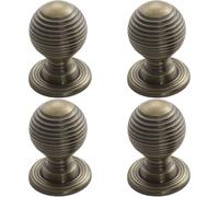 Loops 4x Textured Reeded Ball Cupboard Door Knob 23mm Dia Florentine Bronze Handle Loops Multicolor