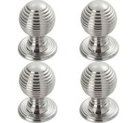 Loops 4X Textured Reeded Ball Cupboard Door Knob 23mm Dia Polished Chrome Handle