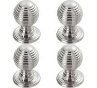 Loops 4x Textured Reeded Ball Cupboard Door Knob 23mm Dia Polished Chrome Handle Loops Multicolor