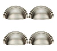 Loops 4X Victorian Cup Pull Handle Polished Nickel 92 X 46mm 76mm Fixing Centres