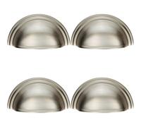 Loops 4x Victorian Cup Pull Handle Polished Nickel 92 x 46mm 76mm Fixing Centres in Metallics Loops Metallics