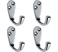 Loops 4x Victorian One Piece Single Bathroom Robe Hook 40mm Projection Polished Chrome Loops Multicolor