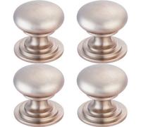Loops 4X Victorian Round Cupboard Door Knob 38mm Dia Satin Nickel Cabinet Handle