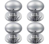 Loops 4x Victorian Round Cupboard Door Knob 42mm Dia Polished Chrome Cabinet Handle Loops Multicolor
