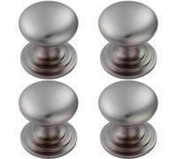 Loops 4X Victorian Round Cupboard Door Knob 42mm Dia Stainless Steel Cabinet Handle