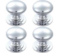 Loops 4X Victorian Round Cupboard Door Knob 50mm Dia Polished Chrome Cabinet Handle