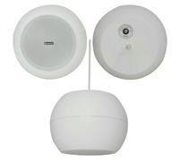 Loops 5" 20w White Hanging Suspended Pendant Ceiling Speaker 100v & 8ohm Background