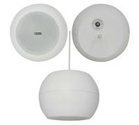 Loops 5" 20W White Hanging Suspended Pendant Ceiling Speaker 100V & 8Ohm Background