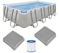 Loops 5.5X3M Premium Garden Swimming Pool Set With Pump And Accessories For Kids