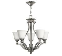 Loops 5 Bulb Chandelier Hanging Pendant LIght Brushed Nickel LED E27 60W Bulb in Metallics Loops Metallics