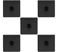 Loops 5 Pack 1 Gang Single Retro Toggle Light Switch Screwless Matt Black 10A 2 Way