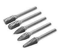 5 PACK - 10mm Tungsten Carbide Rotary Burr Bits Set - VARIOUS Cutting Heads