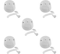 Loops 5 Pack 1M Pull Cord Ceiling Switch - 10A 230V - White Bathroom Round Rose 2 Way