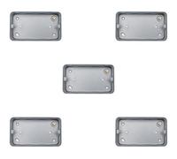 Loops 5 Pack 2 Gang 40mm Surface Mount Metal Clad Back Box Switch Socket Rounded Earth