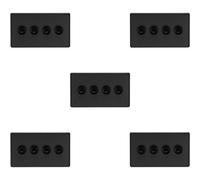 Loops 5 Pack 4 Gang Quad Retro Toggle Light Switch Screwless Matt Black 10A 2 Way