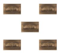 Loops 5 Pack 6 Gang Multi Light Switch Screwless Antique Brass 2 Way 10A Slim Rocker