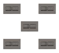 Loops 5 Pack 6 Gang Multi Light Switch Screwless Black Nickel 2 Way 10A Slim Rocker