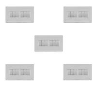 Loops 5 Pack 6 Gang Multi Light Switch Screwless Polished Chrome 2 Way 10A Rocker