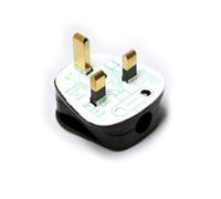 5 Pack Black 3 Pin UK Mains Plugs 5A 240V BSI Approved Fuse Fused Power Wall